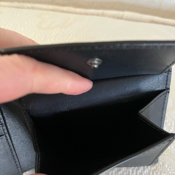 Coach Black Signature Black Leather Wallet with removable ID card wallet - NWT - Picture 4 of 11